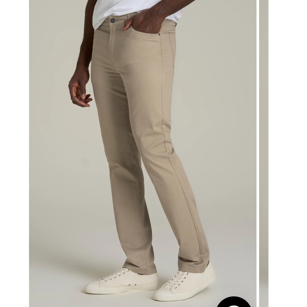 American Tall Dylan Slim Fit Chinos Khaki Tan Mens 34x36 NWT